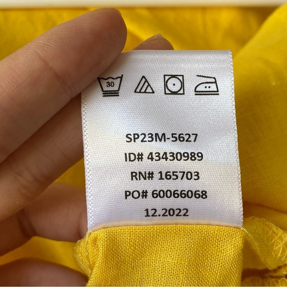 Anthropologie Calligraphie Snap button Linen Top XL - Picture 5 of 7